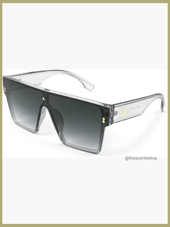 Oversized Square Flat Top Sunglasses with UV400 Protection
